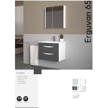 Evros Erguvan 65 Cm Banyo Dolabı Beyaz - Antrasit