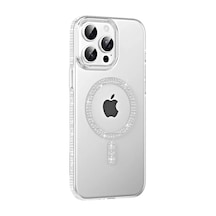 Joko Apple İphone 14 Pro Max Move Taşlı Magsafe Kapak - Natural Grey Şeffaf
