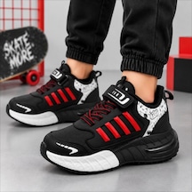 Black Flex Grafiti Çocuk Sneaker Ayakkabı Siyah Kırmızı 31-35 2651 Sıyah