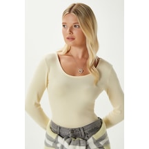 Ritnice Kadın Heat Lux Touch U Yaka Tereyağı Sarısı Uzun Kol Soft Bluz Tereyağı Sarısı