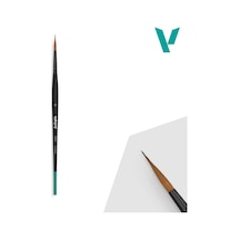 Vallejo B02004 No 4 Yuvarlak Uclu, Sentetik Kıllı, Yassı Saplı, Detay Boya Fırçası