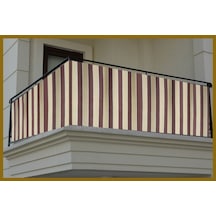 Ceylan Home Balkon Demiri Perdesi Bağcıklı Kahverengi - Sarı