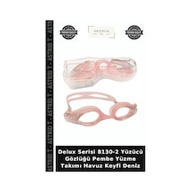 Delux Serisi 8130-2 Yüzücü Gözlüğü Pembe Yüzme Takımı Havuz Keyfi Deniz