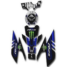 R25 Tank Pad Seti 2019-24 Siyah Mavi Monster Uyumlu