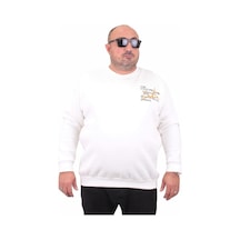 Moc Grande Mocgrande Erkek Büyük Beden Sıfır Yaka Sweat Conture Club 23203 Ekru
