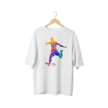 Panda Baskı Tekstil Futbolcu Özel Tasarım Tshirt Beyaz