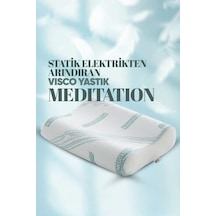 Ortopedik Yastık Meditation Servikal Destek Yastığı Anti Stres Çift Boyun Destekli Visko Yastık Beyaz