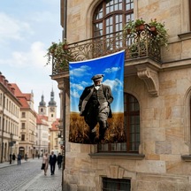 Atatürk Başak Tarlasında Yürürken Portre Poster Bayrak Premium Raşel Kumaş Ata60 Diğer