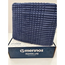 Merinos Modern Line 3 Parça Yatak Örtüsü Lacivert