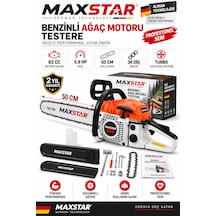 Maxstar MXSPR6320 63CC 5.9HP Benzinli Motorlu Testere Ağaç Kesme Motoru