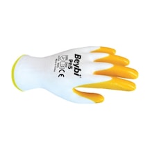Naylon Nitril Eldiven Pn5 Sarı Boy 9l Beyaz