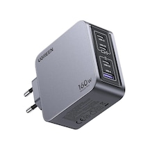 Ontech - Ugreen Nexode Pro 160w Gan Hızlı Şarj Cihazı 100w Kablolu Type-c Qc Pd 3xusb-c 1xusb-a Gri -