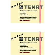 Temat Yapışkanlı Not Kağıdı 50x75 MM Pastel Sarı 2'li