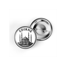 5 Adet İğneli Çanta Rozeti - Selimiye Camii - Edirne - 44 MM Çok Renkli