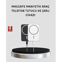 Magsafe Uyumlu Kablosuz Powerbank Güçlü Mıknatıs, Hızlı Şarj, Kompakt Tasarım Beyaz 57134254