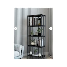 Norveç 5 Katlı Plastik Kitaplık, Saksılık, Banyo Rafı, Mutfak Rafı,organizer Siyah