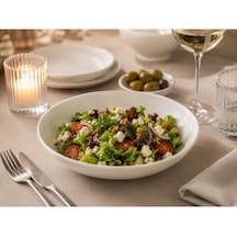 İris White Bloom Çukur Tabak, Beyaz, Porselen, Makarna Ve Salata Servisi İçin, 25 Cm, 1300 Cc