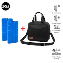 Microcase 2in1 Set Termal Yemek Taşıma Çantası 10 Lt + 2 Adet 400 Ml Soğutucu Buz Kasedi Al5433 Siyah