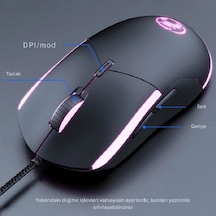 Techtic Ergonomik Çift El Kullanım Gamer Kablolu Oyuncu Mouse Rgb