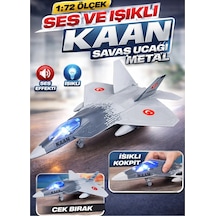 Kaan 5. Nesil Savaş Uçağı Oyuncak 23 Cm Metal Işıklı Sesli Çek Bırak Jet Uçak Modeli