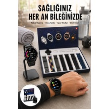 Yeni Nesil Akıllı Saat 2024 Model Uyku Ve Sağlık Takibi Bluetooth Bağlantılı Yeni Nesil Siyah