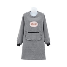 Novahub Şarap Kırmızısı Mutfak Eşyaları Uzun Pamuklu Ev Kadın Mutfak Pişirme Temiz Önlük Cep Önlük Şarap Kırmızısı