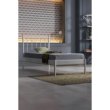 Falez-st Tek Kişilik Metal Karyola-beyaz Yüksek Başlıklı Ahşap Latalı Falez-st Tek Kişilik Metal Karyola-beyaz Yüksek Başlıklı Ahşap Latalı