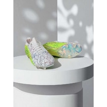 Trendyshose 252153 Çivili Rahat Çim Saha Krampon Ayakkabı Beyaz-yesıl