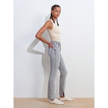 Dilvin 71793 Yanı Yırtmaçlı Comfort Likra Denim Pantolon-gri Gri