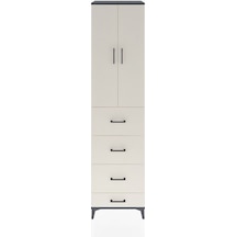 Hyperion Dolap 3 Raflı 4 Çekmeceli 2 Kapaklı 60x44x243 Antrasit-aytaşı Antrasit