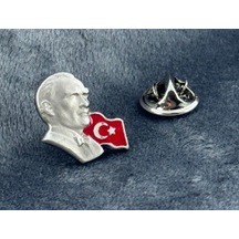 Atatürk Bayraklı Yaka Rozeti Çok Renkli