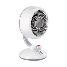 Q3 120 Salınımlı 3 Kademeli Led Işıklı Şarjlı Masaüstü Fan Vantilatör Retro Beyaz