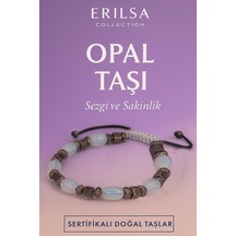 Sertifikalı Doğal Opal Taşı Bileklik - Sezgi Gücü Ve İçsel Sakinlik Veren Şık Takı Şeffaf