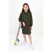 Toontoy Kız Çocuk Baskılı Elbise Haki Toontoy Kız Çocuk Baskılı Elbise Haki