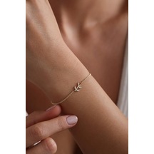 14 Ayar Altın Taşlı Tasarım Bileklik Ekm4840 Sarı Altın