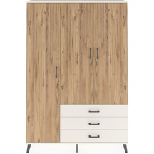 Arges Dolap 6 Raflı 3 Çekmeceli Tek Askılı 132x30x195 Aytaşı-... Aytaşı