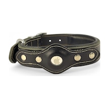 Canini Collar Hakiki Klasik Deri Airtag Uyumlu Köpek Tasması Dayanıklı, Konforlu Ve Şık Tasarım, Airtag Bölm Çok Renkli