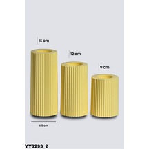 Yy6293 3 Boy Çizgili Tasarım Prime Tealight Mumluk Silikon Kalıp