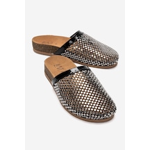 Luvi Shoes Montera Siyah Taşlı Kadın Terlik