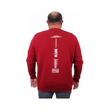 Starbattal Erkek Büyük Beden Sıfır Yaka Sweat Hlsnk 23204 Bordo-Bordo