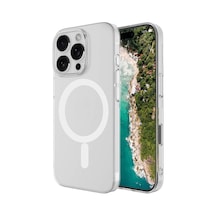 İphone Uyumlu  16 Pro Max Kılıf Magsafe Şeffaf Kamera Yeri Açık Çerçeveli Porto Kapak