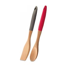 Korkmaz Natura Ahşap Kırmızı Kaşık ve Spatula Seti