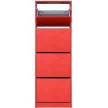 Flat Duo 4 Katlı Ayakkabılık-Kırmızı 51x157x26 cm (GxYxD) Kırmızı