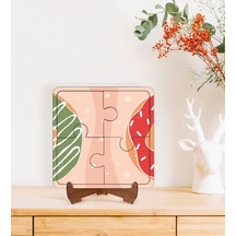 Bk Gift Donut Tasarımlı Ahşap Standlı Puzzle Çerçeve-3