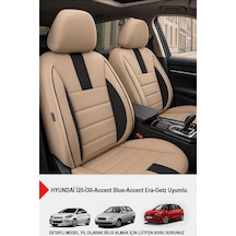 Gm Design Oniks Tay Tüyü Oto Koltuk Kılıfı - Hyundai İ20-i30-accent-blue-era-getz İle Uyumlu Bej