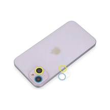 Newface Apple iPhone Uyumlu 13 Renkli Kamera Lens Koruma Cam - Sarı-mavi