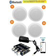 Tavan Hoparlör Seti Bluetooth Özellikli 4 Tavan Hoparlör Amfi Kullanmaya Gerek Yok