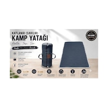 Mavi Taşınabilir Katlanır Yatak Karavan Kamp Yatağı Anne Yanı Yer Yatağı 90 X 200 MAVI
