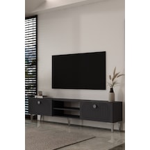 180dhdtsr3ag Hera Lazer Desenli Raflı Tv Sehpası,ünitesi Antrasit-gümüş