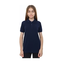 Toontoy Kids Toontoy Unisex Çocuk Polo Yaka Düğmeli Kısa Kollu Tişört Lacivert